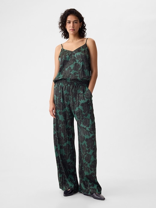 Image number 1 showing, Crinkle Texture Satin Pants