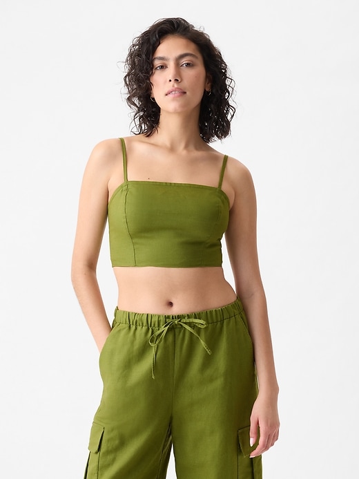 Image number 10 showing, Linen-Cotton Cropped Tube Top