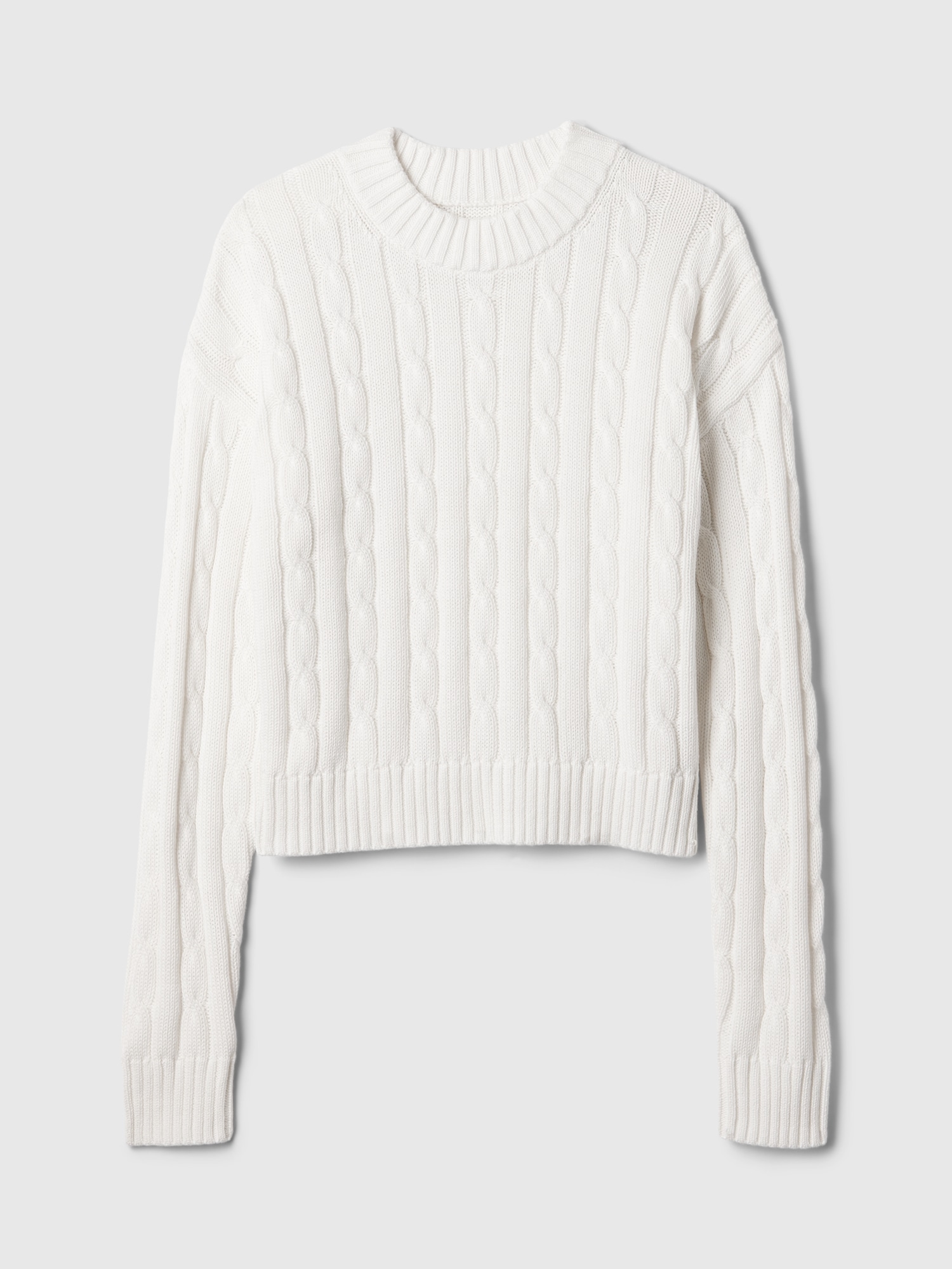 Cable-Knit Cropped Sweater