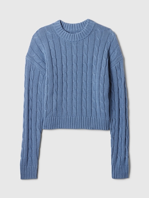 Image number 5 showing, Cable-Knit Cropped Sweater