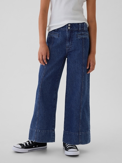 Image number 2 showing, Kids High Rise Stride Wide-Leg Ankle Jeans