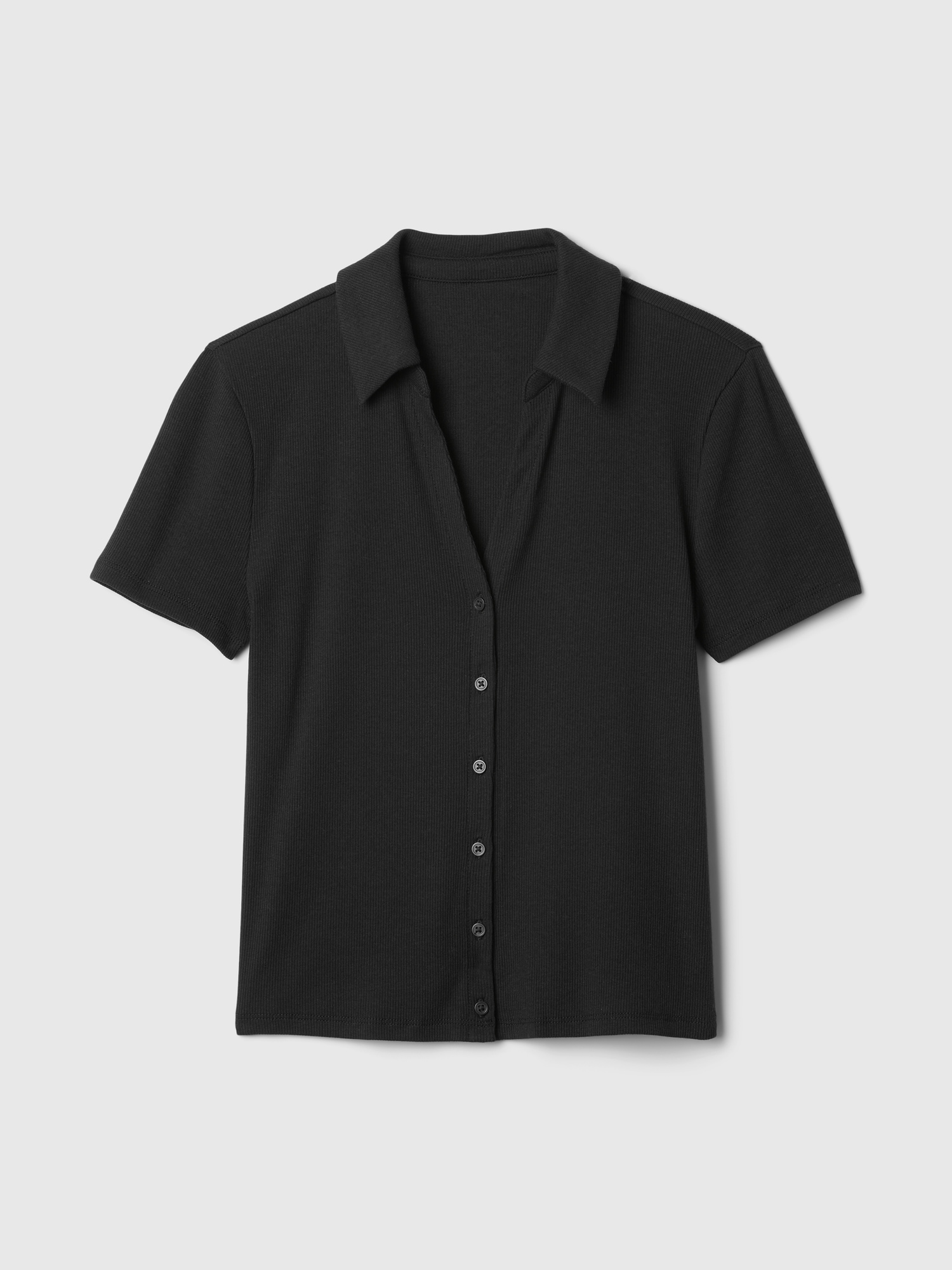 Modern Rib Button Polo Shirt