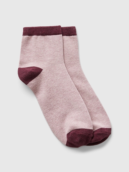 View large product image 1 of 4. Colorblock Quarter Crew Socks