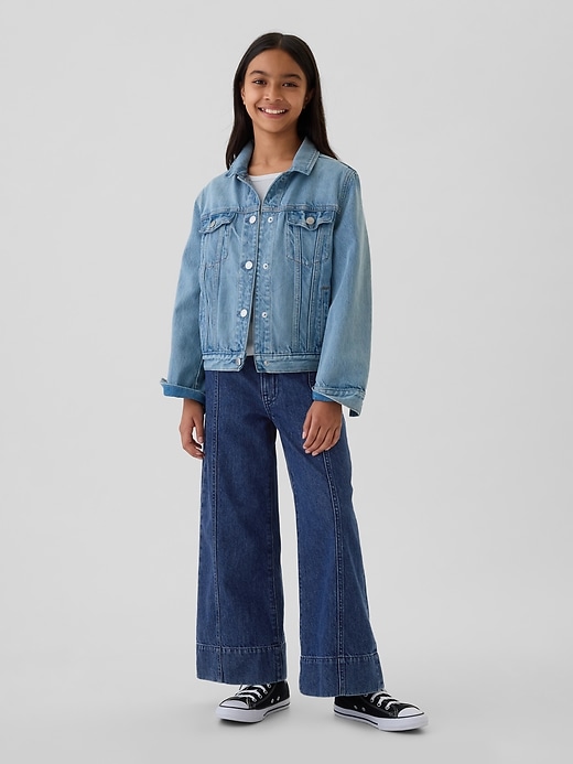 Image number 6 showing, Kids High Rise Stride Wide-Leg Ankle Jeans