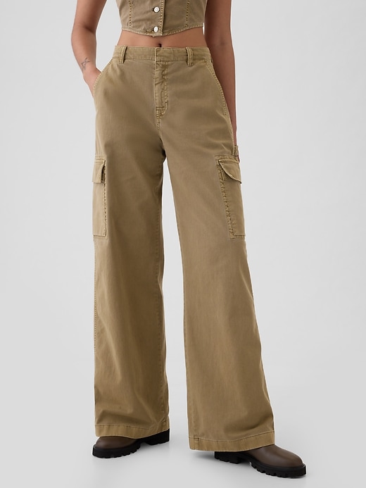 Image number 2 showing, Low Rise Cargo Baggy Khakis