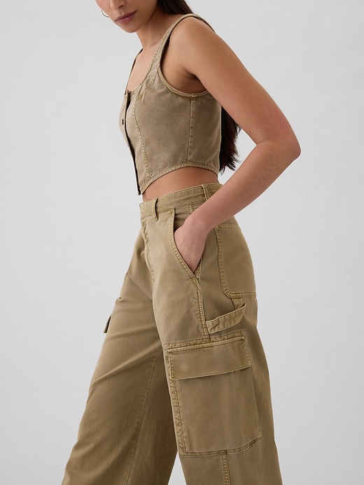 Image number 8 showing, Low Rise Cargo Baggy Khakis