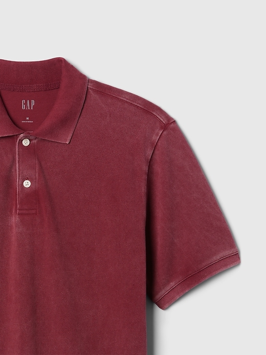 Image number 8 showing, Washed Pique Polo Shirt