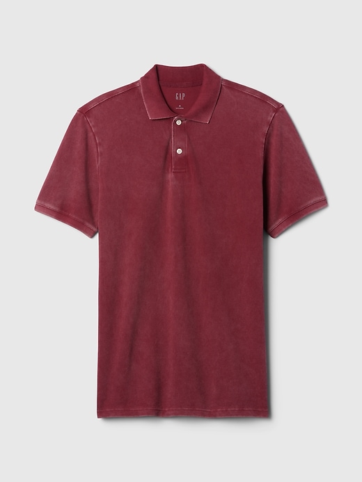 Image number 9 showing, Washed Pique Polo Shirt