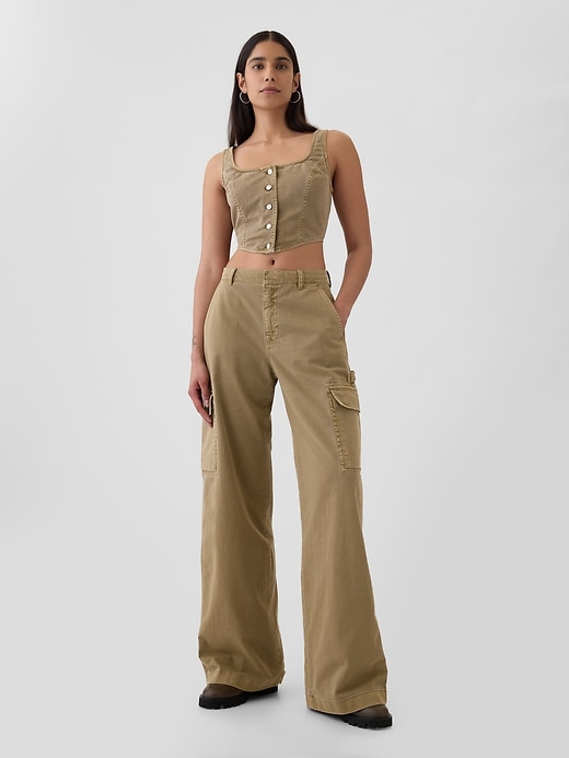 Image number 9 showing, Low Rise Cargo Baggy Khakis