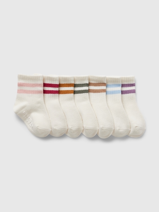 Voir une image plus grande du produit 1 de 1. Chaussettes courtes rayées de style universitaire babyGap (paquet de 7 paires)