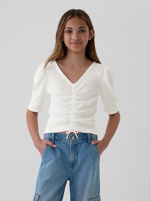 Image number 1 showing, Kids Essential Rib Ruched Shirt