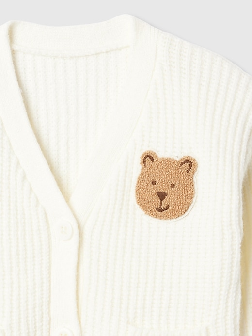 Image number 3 showing, Baby CashSoft Shaker-Stitch Bear Cardigan