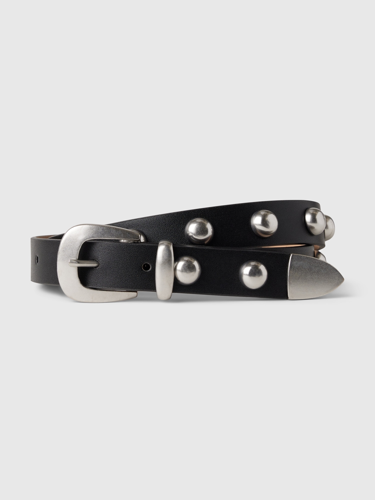 Ceinture en cuir clouté végane