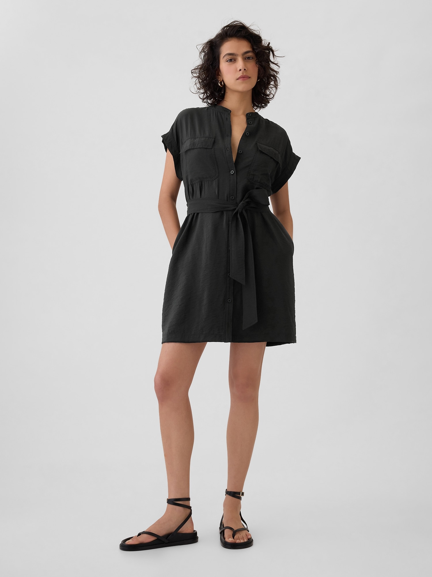 Robe chemisier courte utilitaire