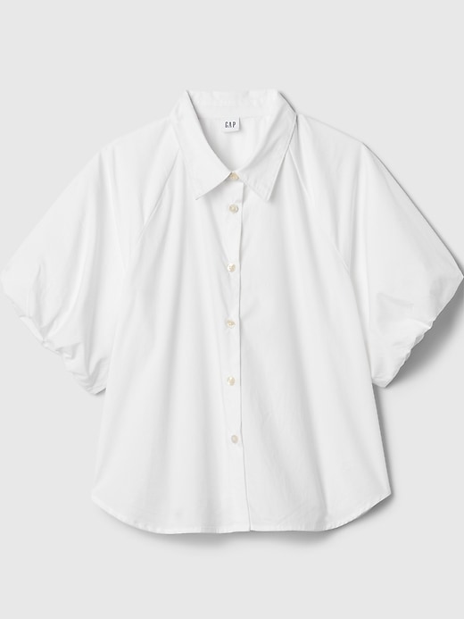 Image number 4 showing, Organic Cotton Poplin Bubble Sleeve Shirt