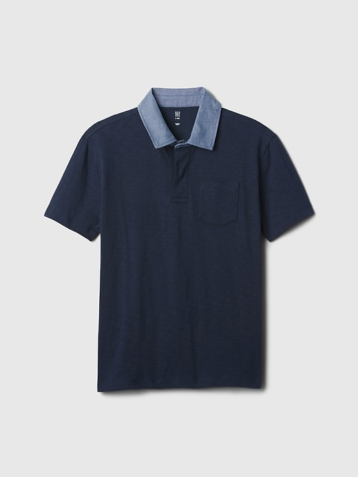 Image number 1 showing, Kids Chambray Polo T-Shirt