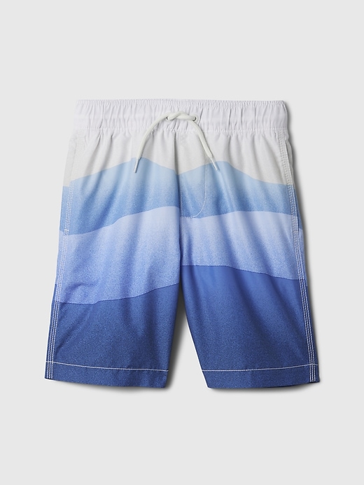 View large product image 1 of 1. Kids 6&quot; Recycled Printed Swim Trunks