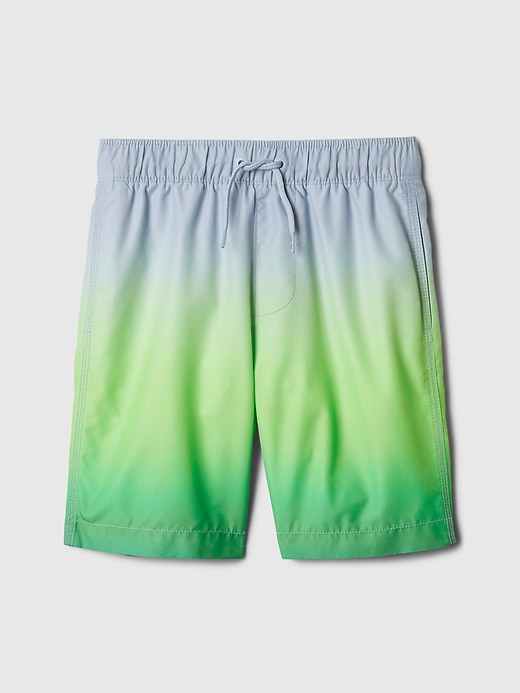 View large product image 1 of 1. Kids 6&quot; Recycled Printed Swim Trunks