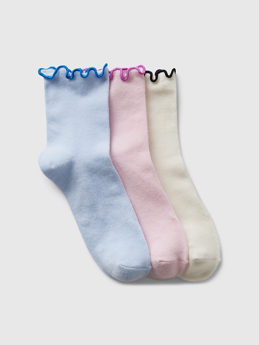 View large product image 1 of 1. Kids Ruffle Crew Socks (3-Pack)