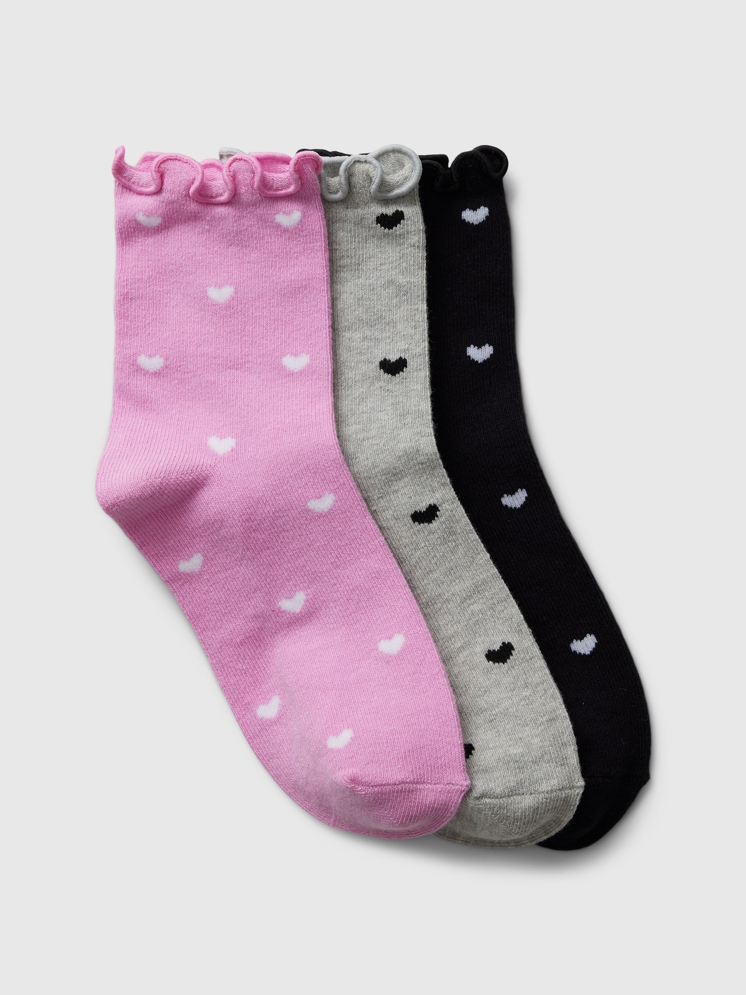 Kids Ruffle Crew Socks (3-Pack) - Pink