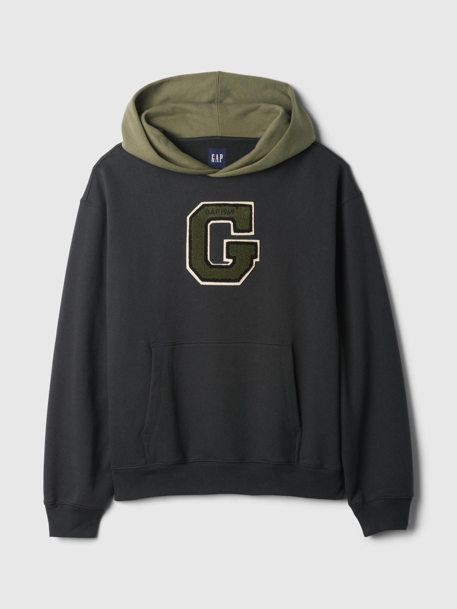 Men s Colorblock Varsity Logo Hoodie by Gap Green Size L