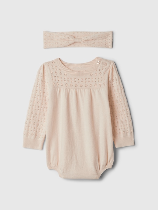 Image number 1 showing, Baby Pointelle Sweater Bodysuit Set