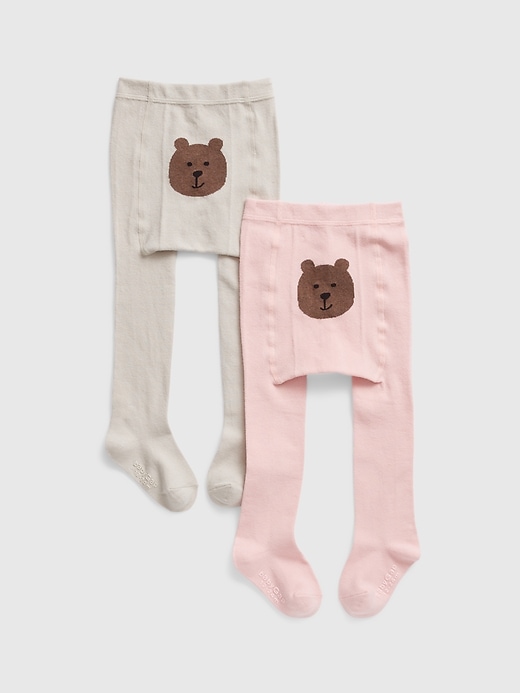 Image number 1 showing, Toddler Bear Tights (2-Pack)