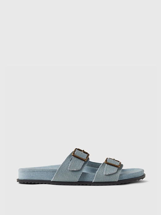 Image number 1 showing, Denim Double Strap Sandals