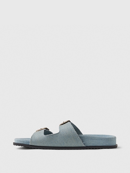 Image number 5 showing, Denim Double Strap Sandals