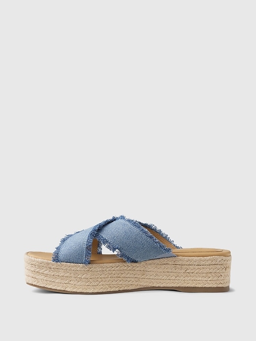 Image number 5 showing, Denim Espadrille Platform Sandals