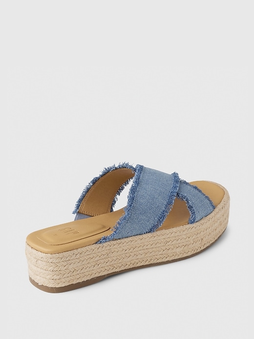 Image number 4 showing, Denim Espadrille Platform Sandals