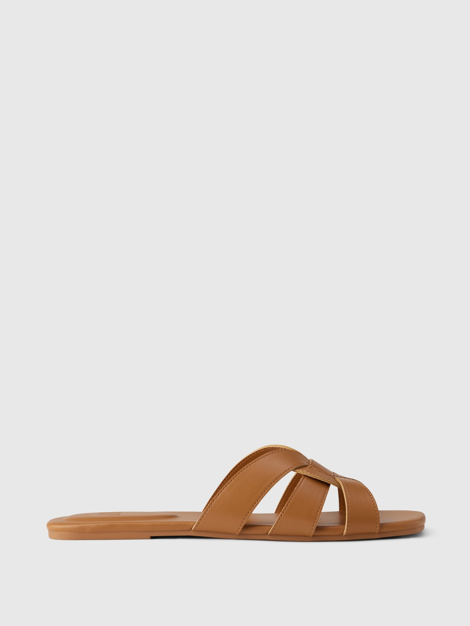 Vegan Leather Cross Strap Sandals