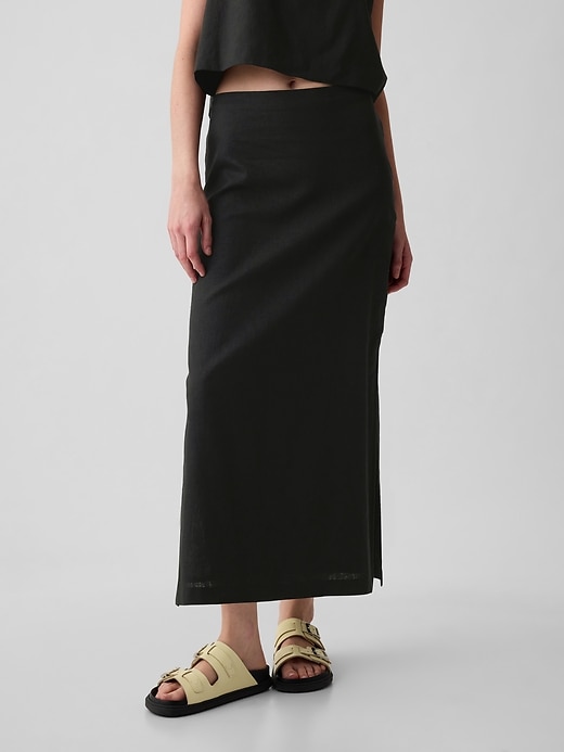 Image number 7 showing, Linen-Blend Maxi Skirt