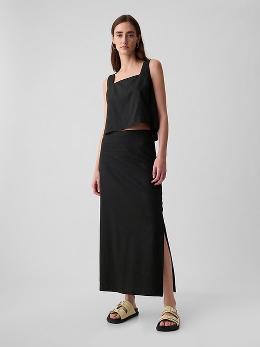 Image number 6 showing, Linen-Blend Maxi Skirt