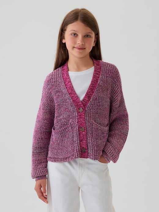 Image number 6 showing, Kids Shaker-Stitch Cropped Cardigan