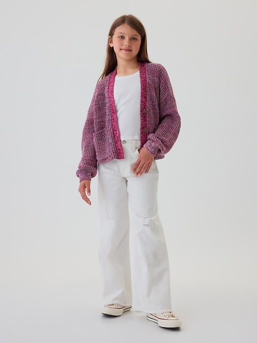 Image number 7 showing, Kids Shaker-Stitch Cropped Cardigan