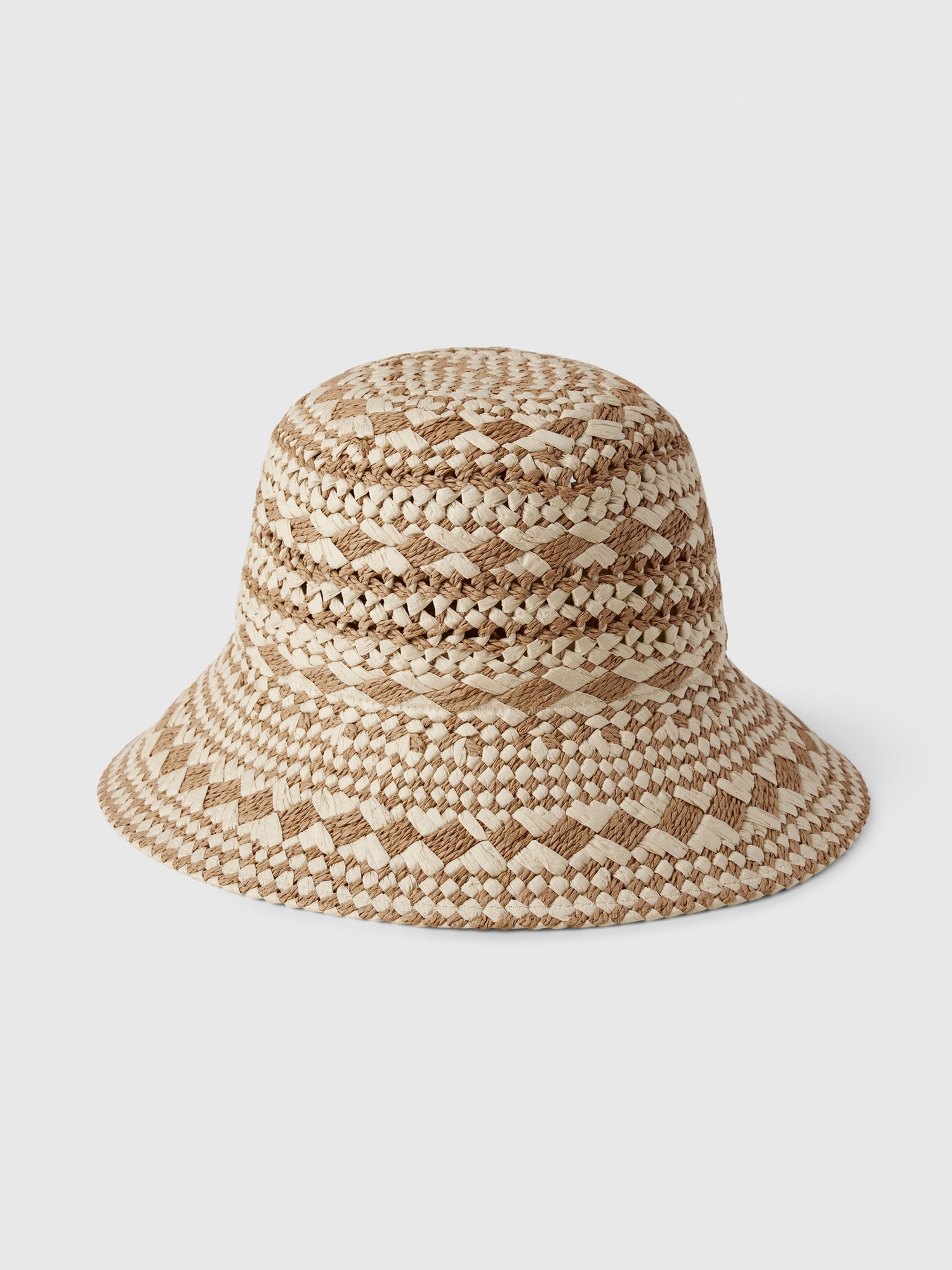 Straw Bucket Hat - Brown