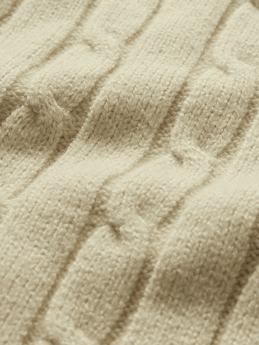 Image number 8 showing, CashSoft Varsity Cable-Knit Sweater