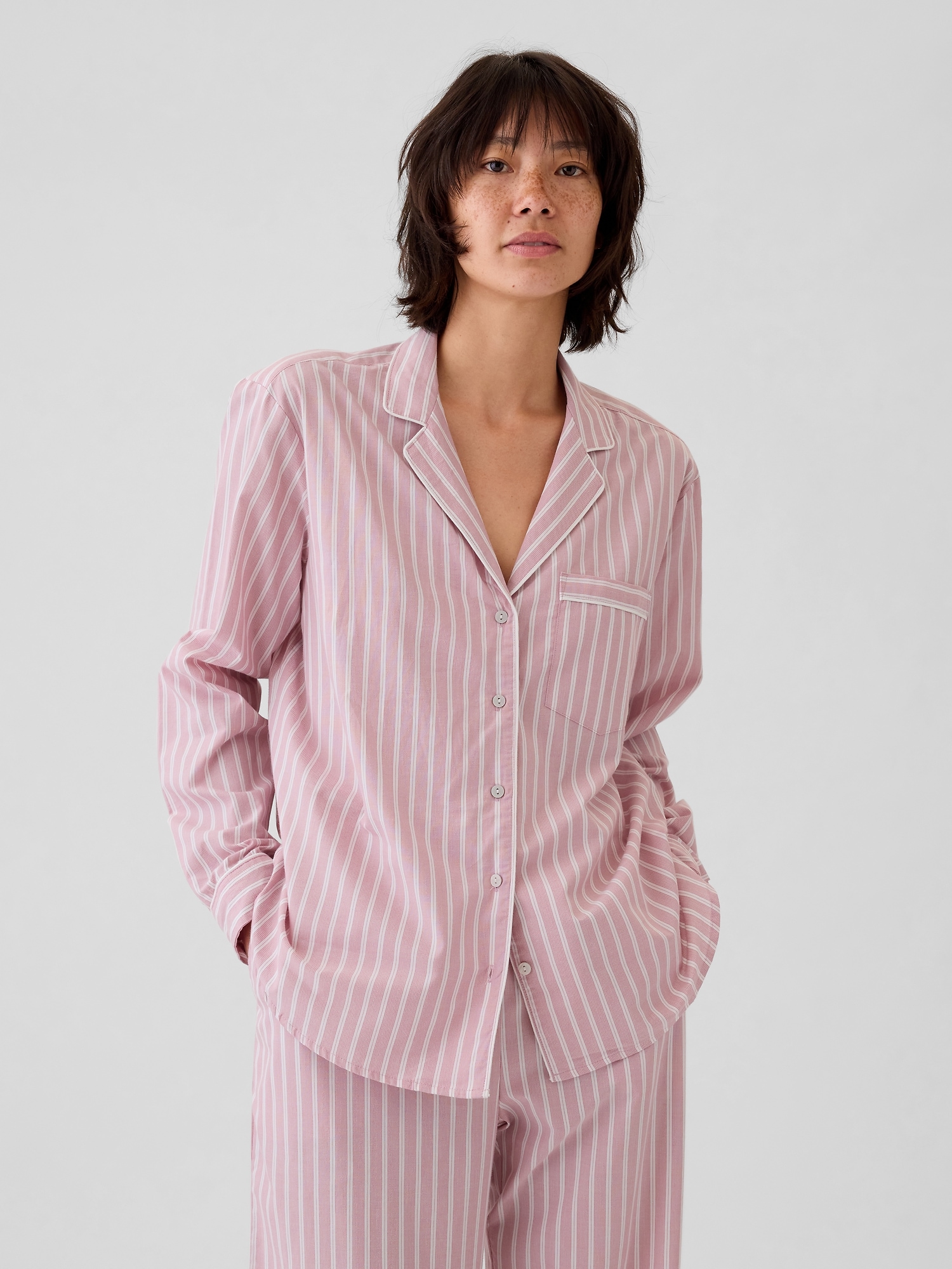 Poplin PJ Shirt - Pink