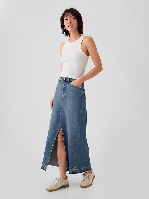 Image number 3 showing, Denim Maxi Skirt