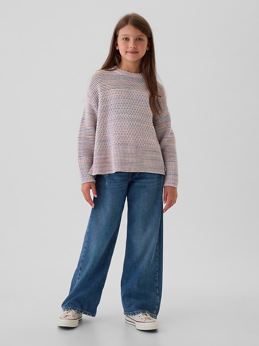 Image number 6 showing, Kids Crochet Boxy Sweater