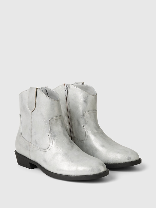 Image number 2 showing, Metallic Vegan Leather Western Boots