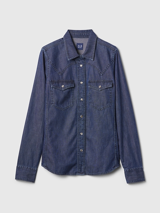 Image number 5 showing, Denim Western Shirt