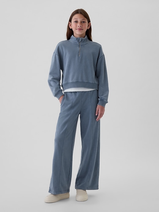 Image number 3 showing, Kids Vintage Soft Half-Zip Cropped Pullover