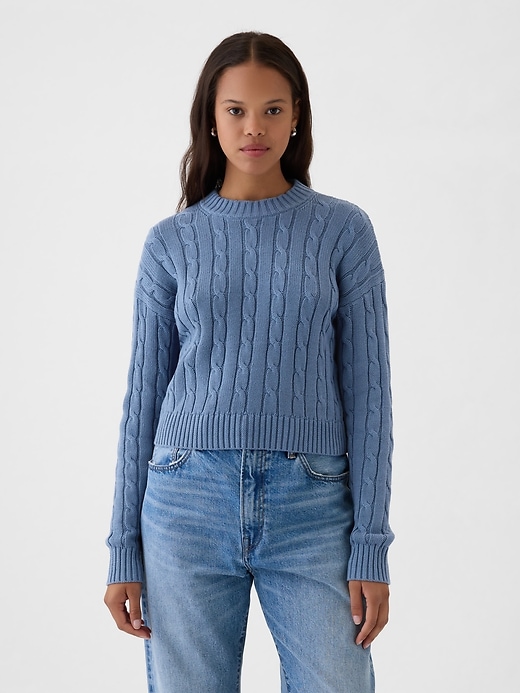 Image number 10 showing, Cable-Knit Cropped Sweater