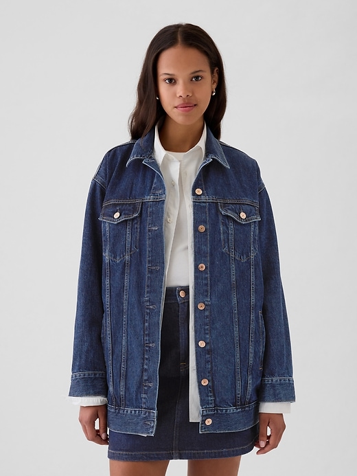 Gap jean jacket with fur best sale