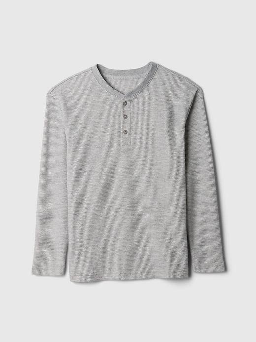 View large product image 1 of 1. Kids Recycled Waffle Henley Undershirt