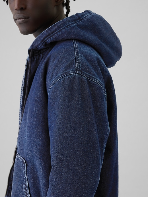 Image number 4 showing, Oversized Lined Denim Hoodie