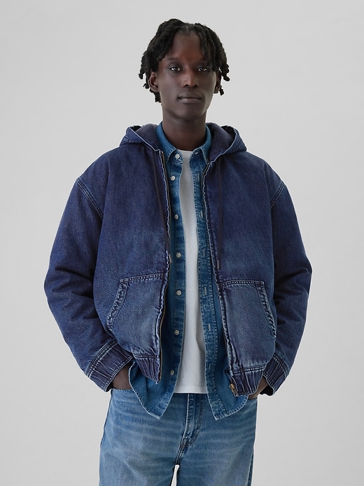 Image number 1 showing, Oversized Lined Denim Hoodie