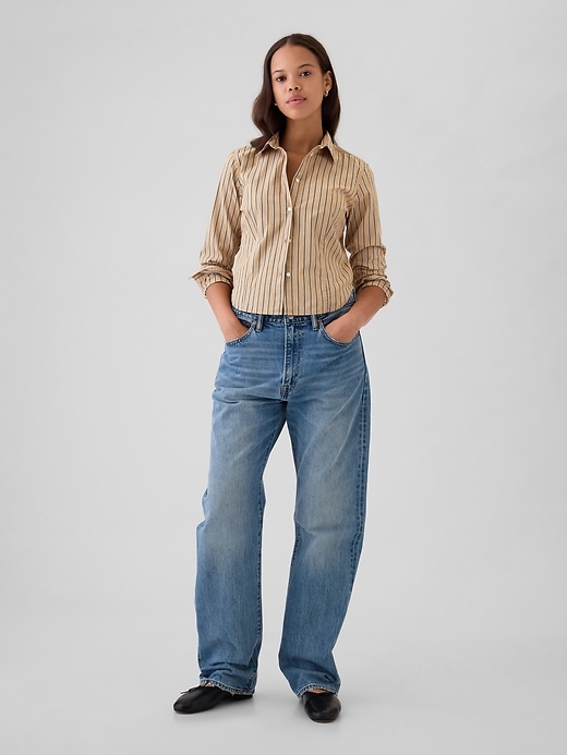 Image number 7 showing, Organic Cotton Fitted Cropped Shirt